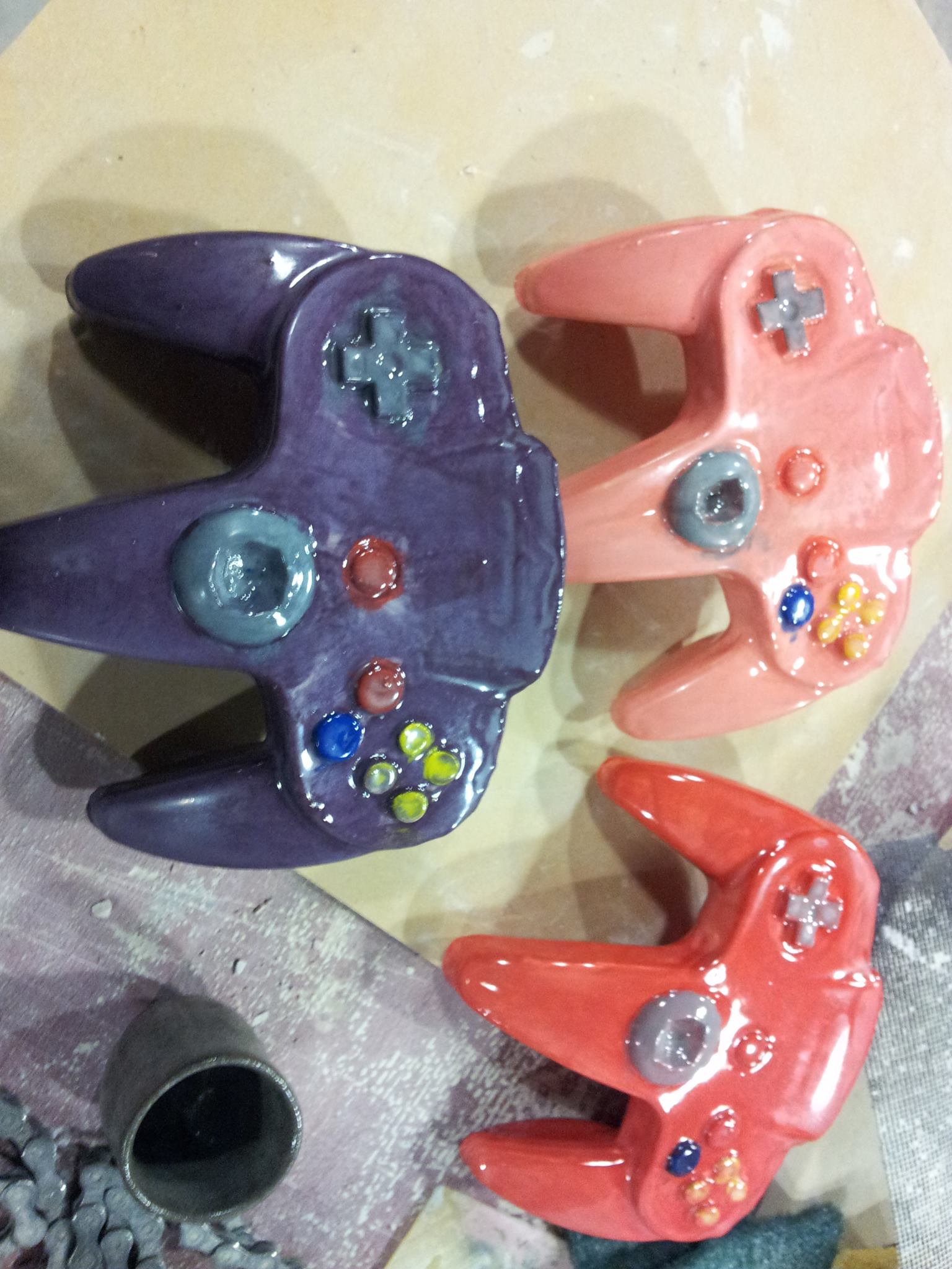 Nintendo 64 Controllers - Ceramic Sculpture